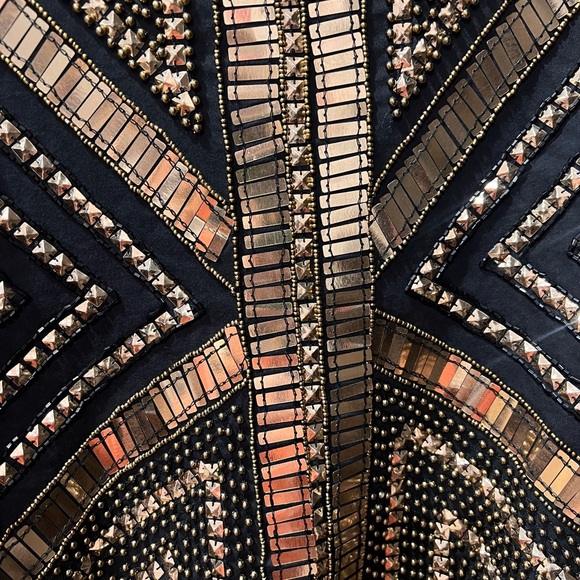 Peace & Love Black and Gold Sequins Bomber Jacket - Picture 7 of 7